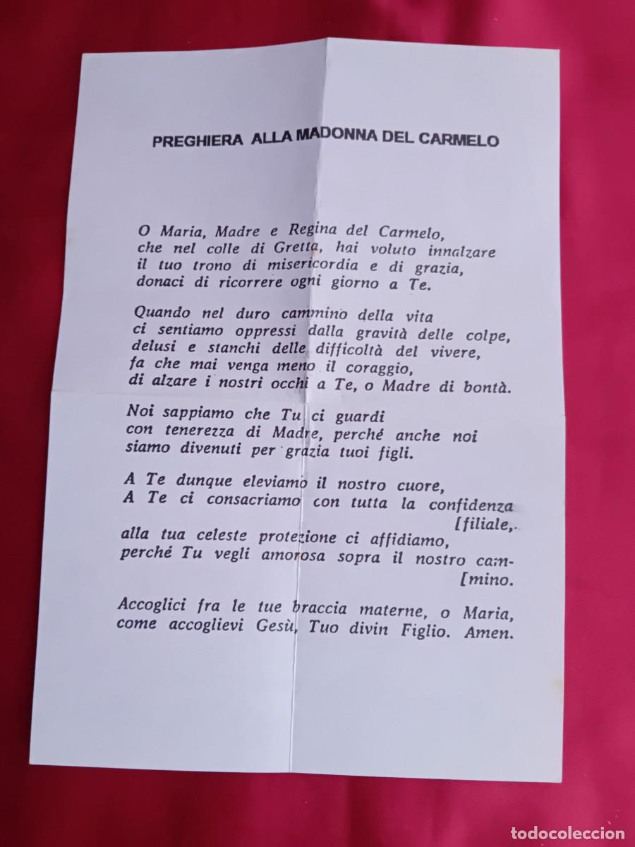 Otros Art&iacute;culos de Coleccionismo en Papel: Plegaria a la Madonna del Carmelo