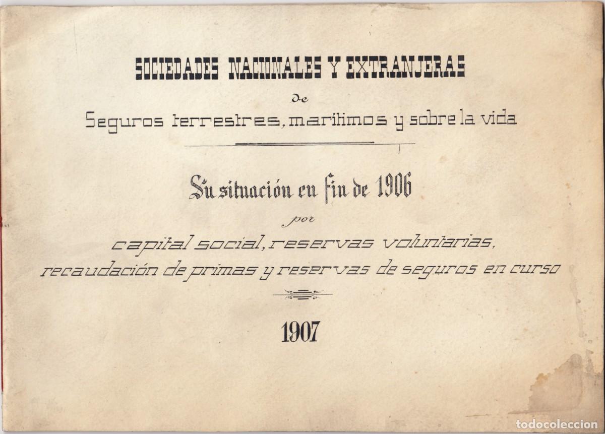 Otros Art&iacute;culos de Coleccionismo en Papel: DIRECCI&Oacute;N GENERAL DEL TIMBRE 1906. SEGUROS TERRESTRES, MAR&Iacute;TIMOS Y DE VIDA. VER FOTOS Y DESCRIPCI&Oacute;N.