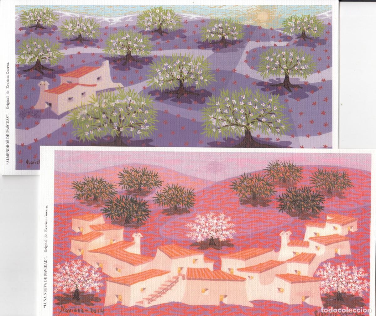 Otros Art&iacute;culos de Coleccionismo en Papel: EVARISTO GUERRA. TRES TARJETONES DE NAVIDAD ESCRITOS Y FIRMADOS POR EL PINTOR. V&Eacute;LEZ M&Aacute;LAGA