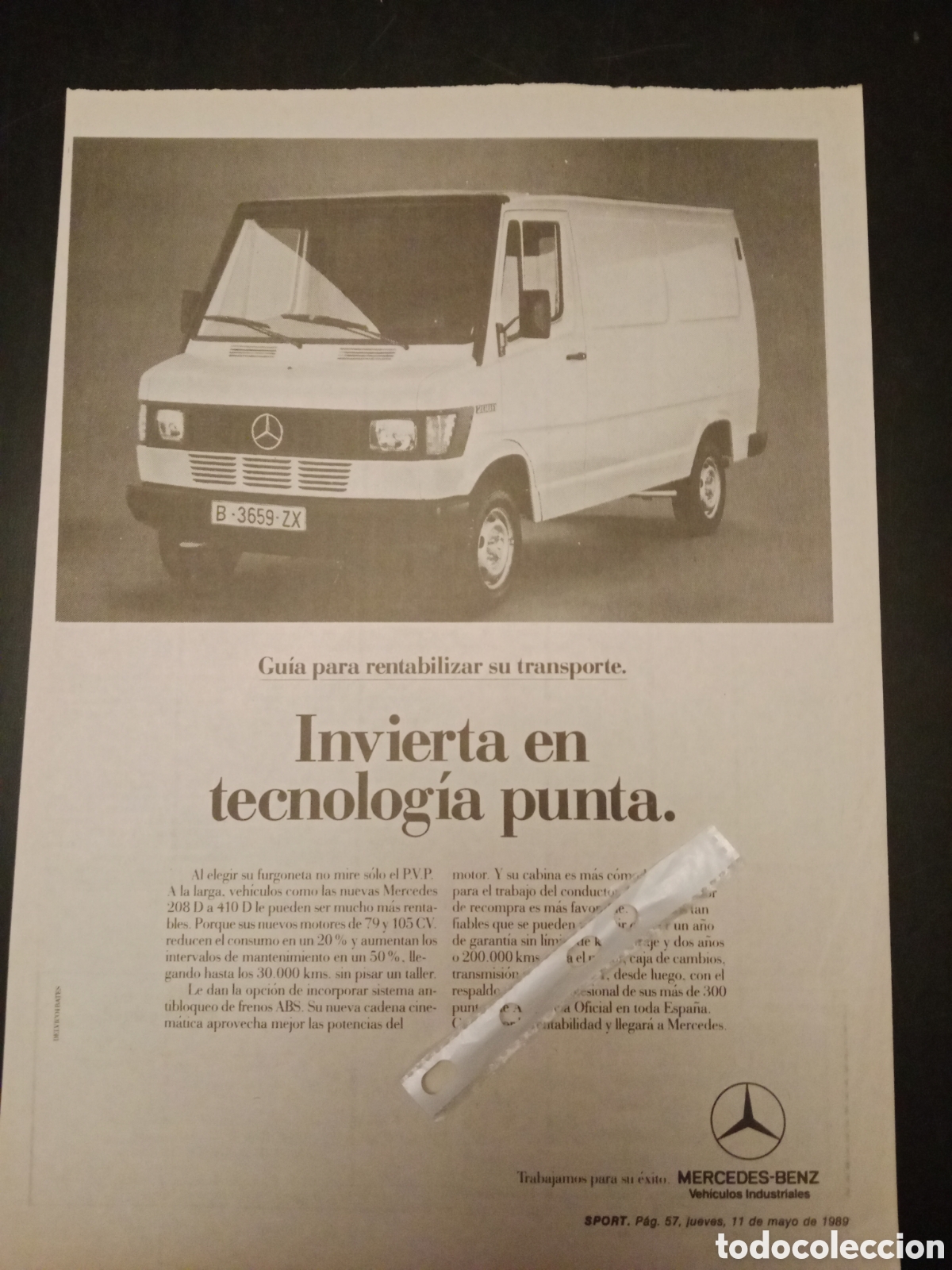 Outros artigos de papel: Publicidad furgoneta mercedes Benz