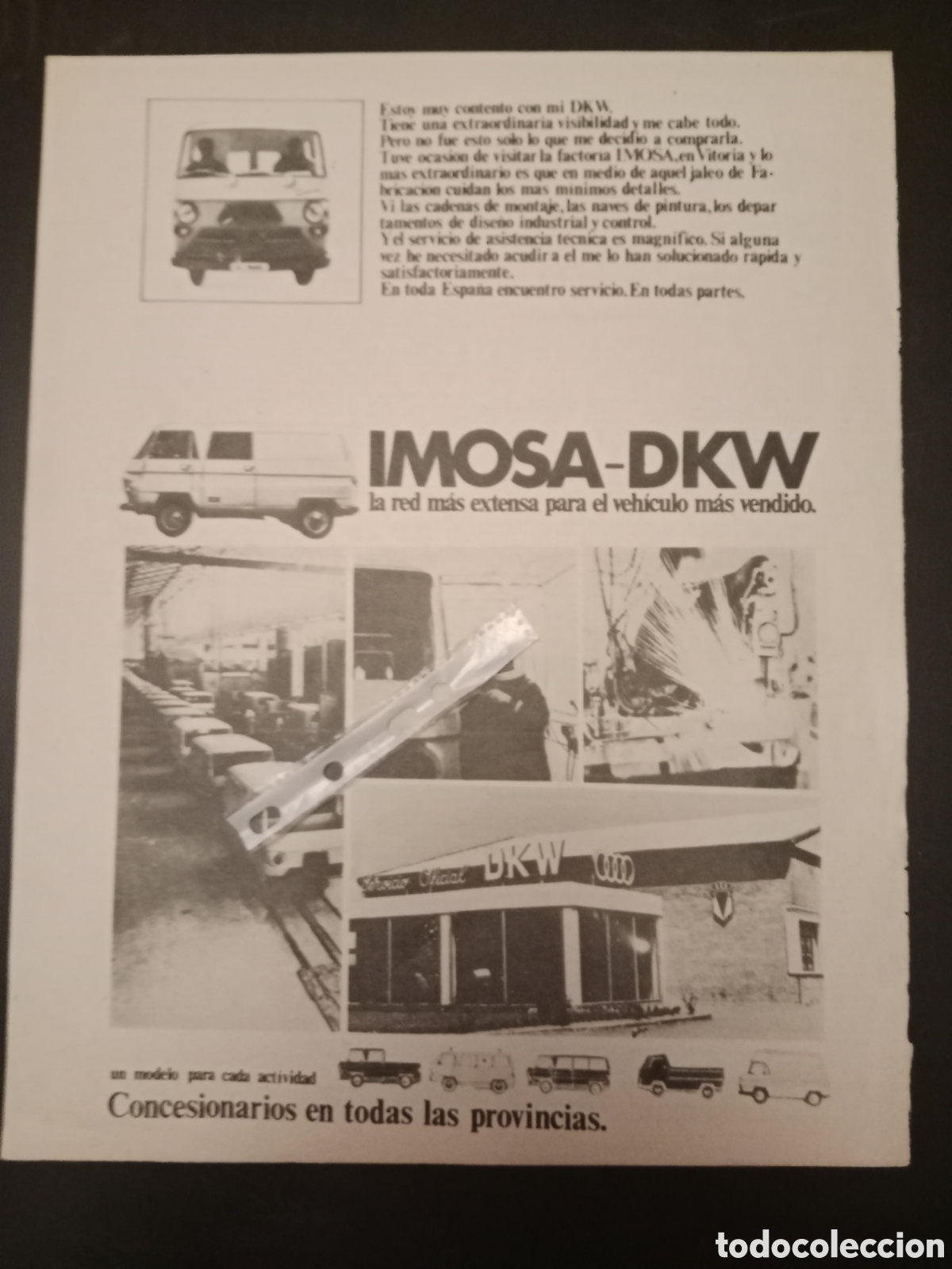 Outros artigos de papel: Publicidad furgoneta imosa dkw