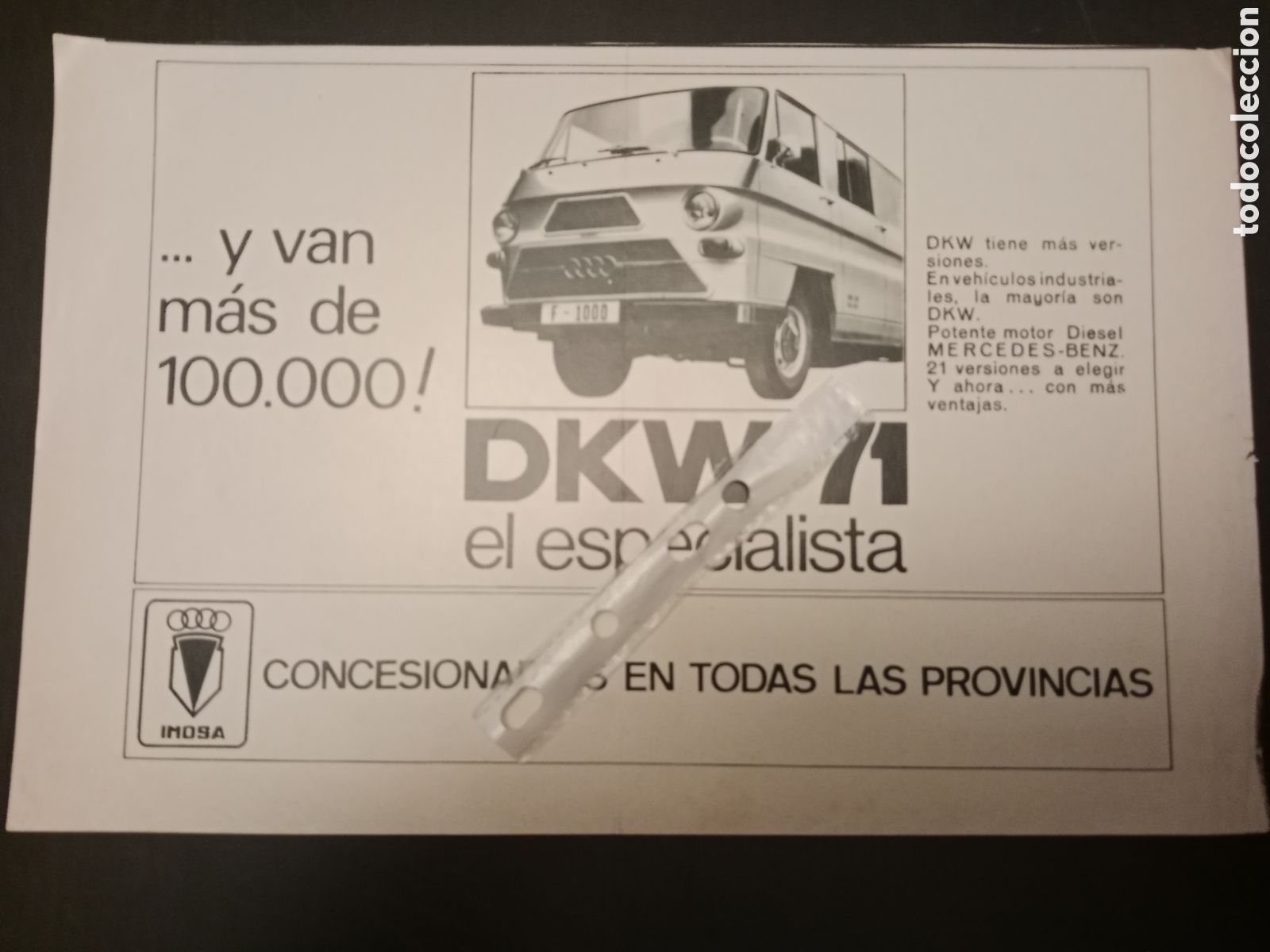 Outros artigos de papel: Publicidad furgoneta imosa dkw