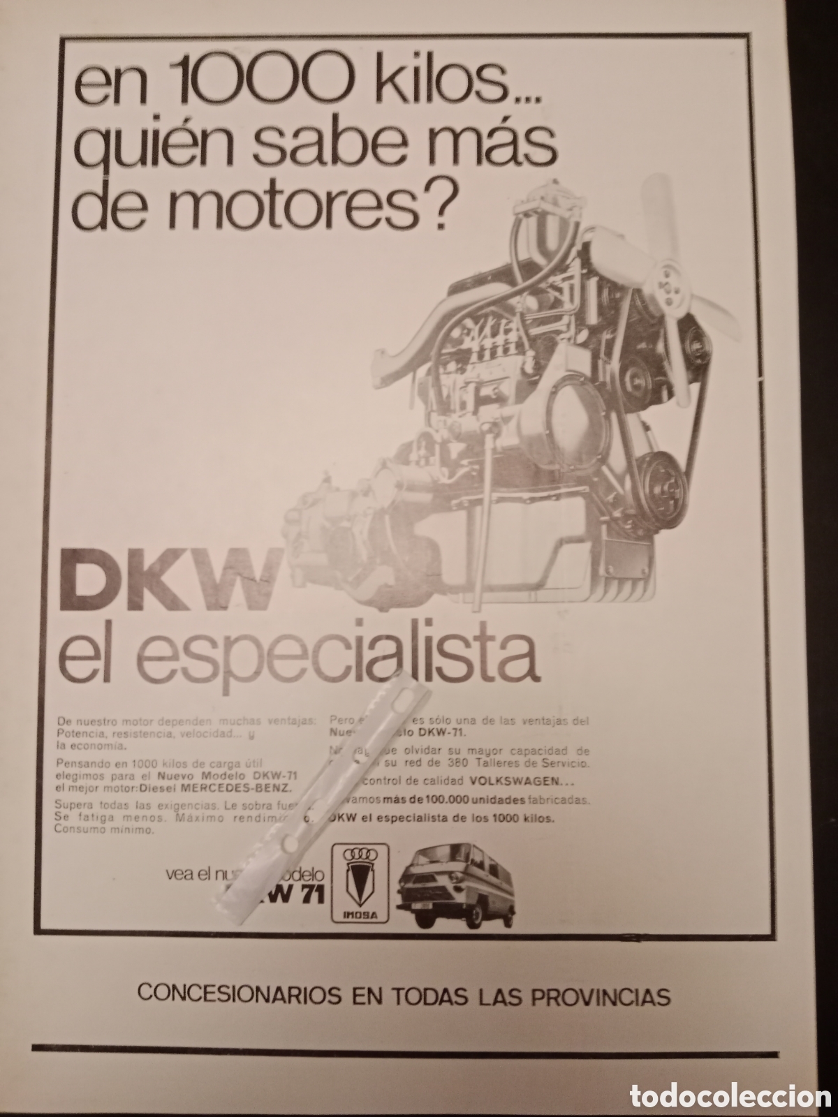 Outros artigos de papel: Publicidad furgoneta imosa dkw