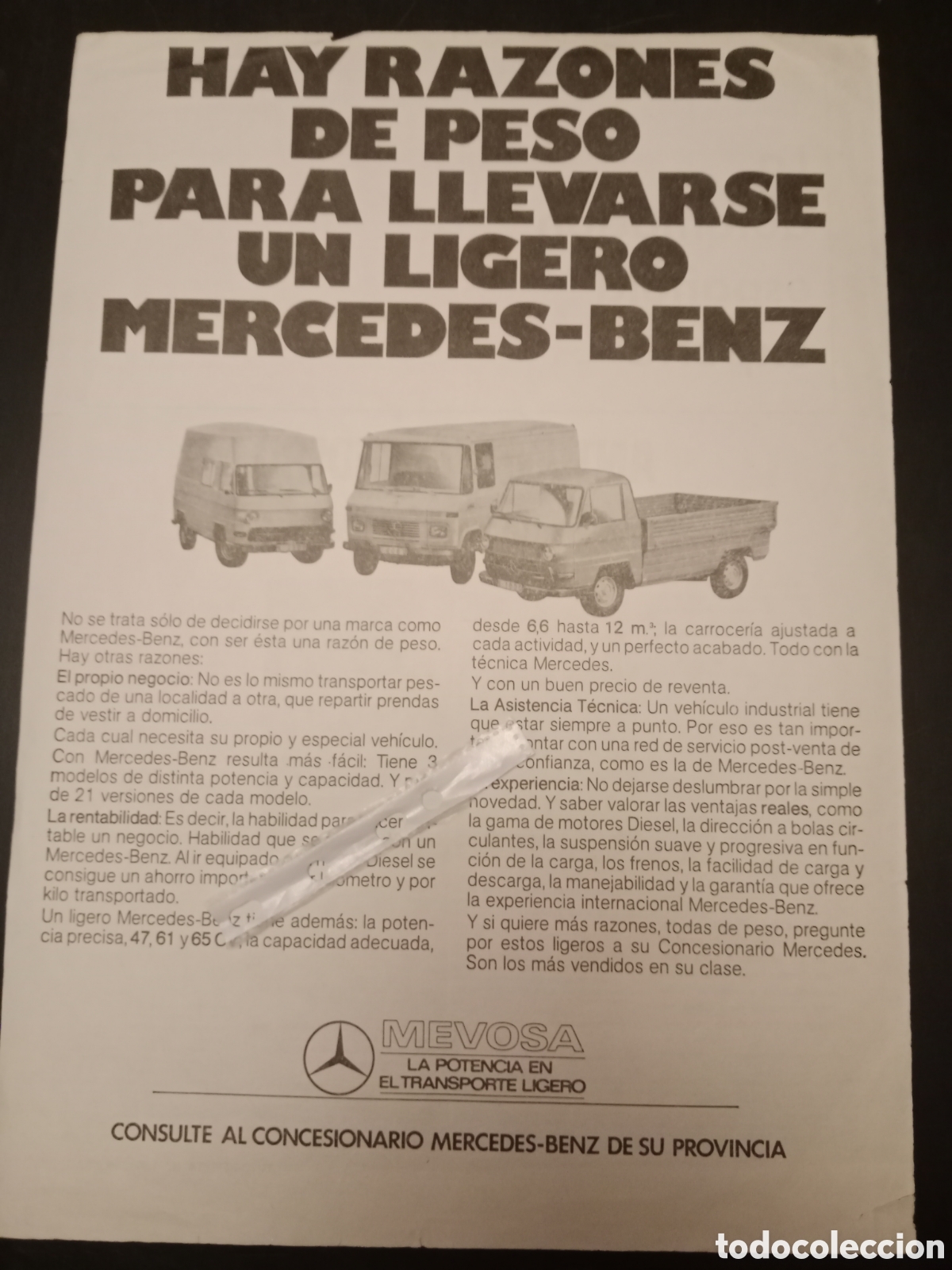 Paper Collecting Others: Publicidad furgoneta mercedes Benz mevosa