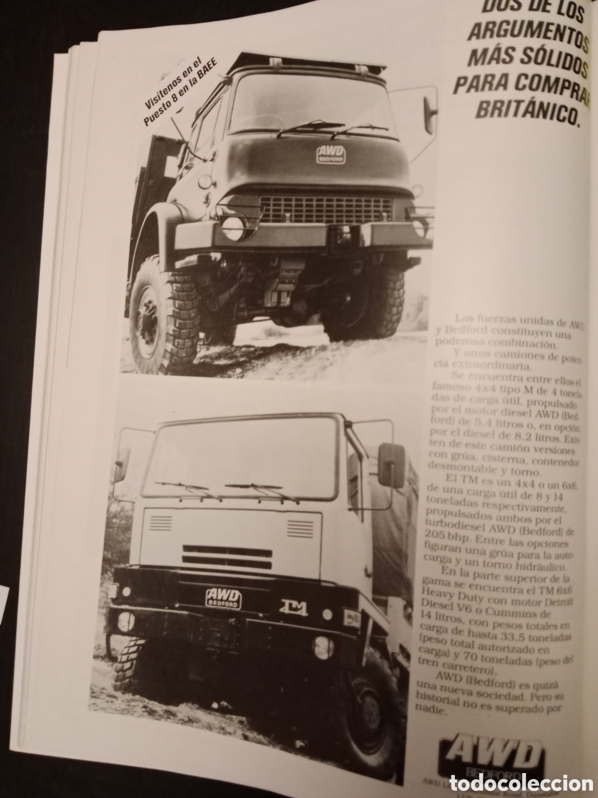 Collectionnisme Papier divers: Publicidad cami&oacute;n awr bedford de 1988