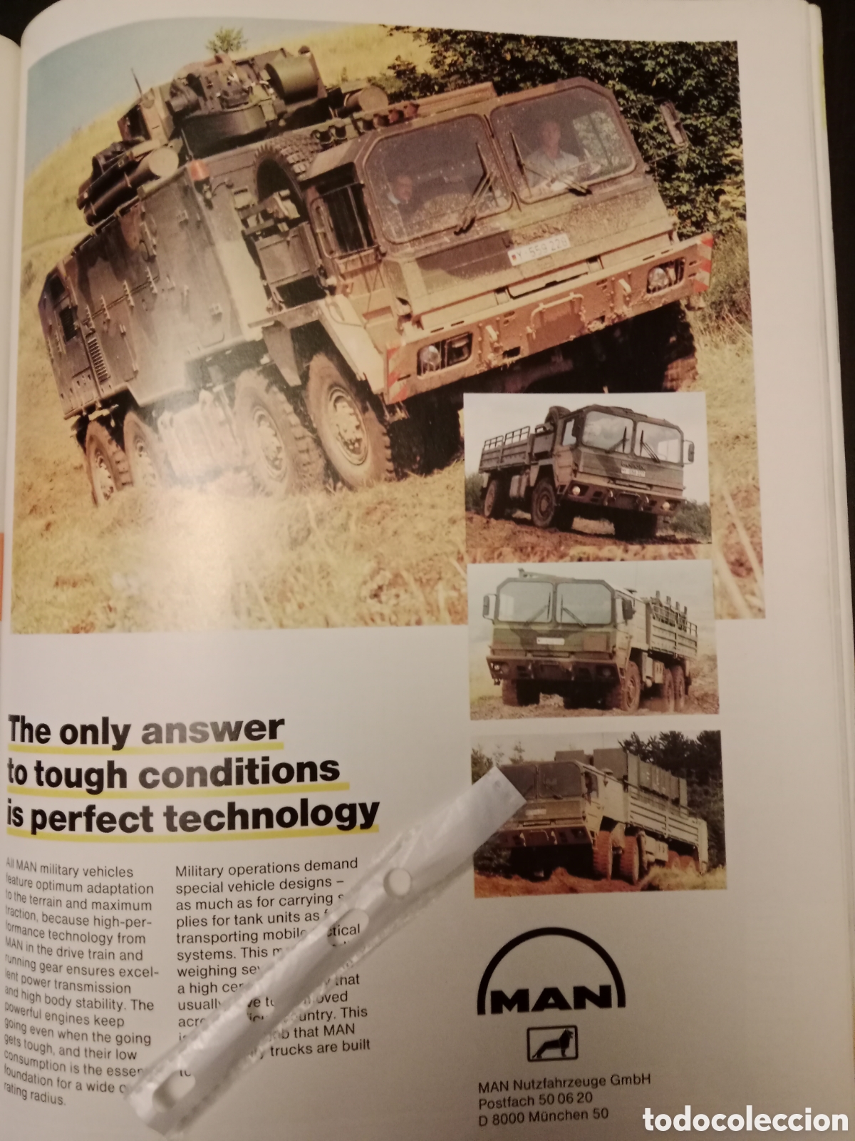 Outros artigos de papel: Publicidad cami&oacute;n man de 1988 militar