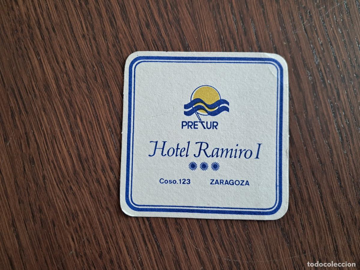 Otros art&iacute;culos de coleccionismo en papel: posavasos de publicidad, Hotel Ramiro I, Pretur. Zaragoza.