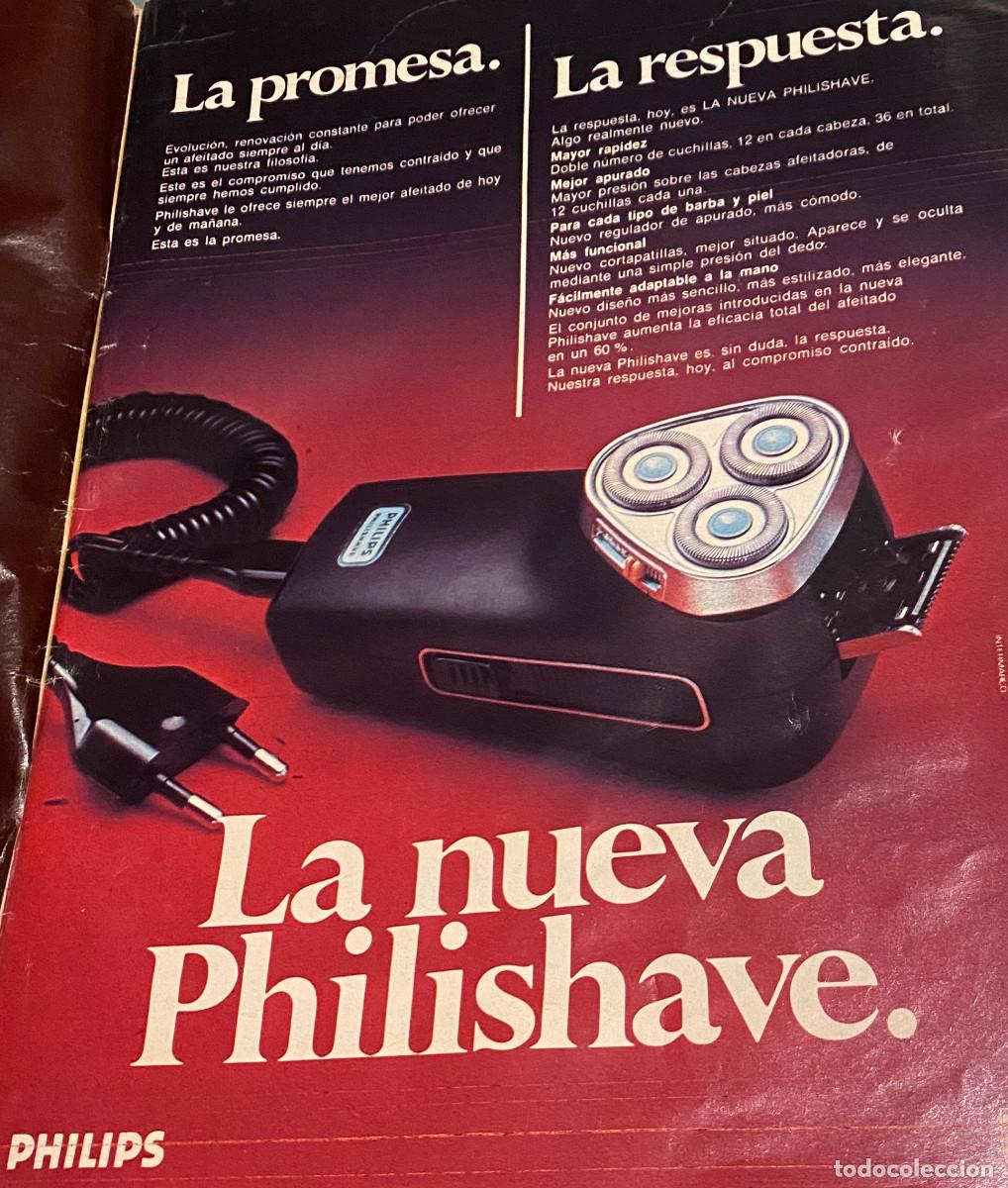 Outros artigos de papel: Publicidad de m&aacute;quinas de afeitar Philishavave. P&aacute;gina de revista original a&ntilde;o 1975. Enmarcable.