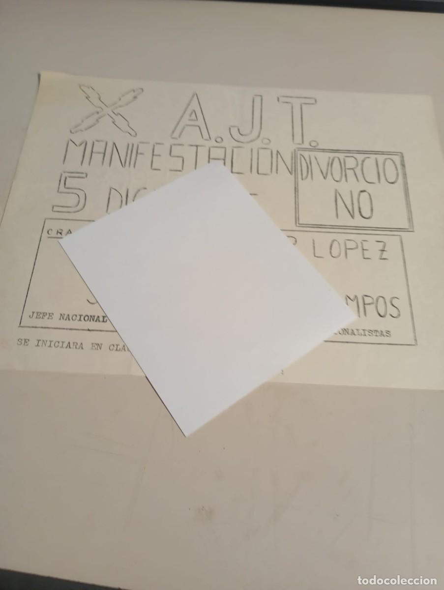 Otros art&iacute;culos de coleccionismo en papel: FLYER MANIFESTACI&Oacute;N CONTRA EL DIVORCIO 5 DE DICIEMBRE DE 1980 AJT Y BLAS PI&Ntilde;AR REF. UR MES 3 A