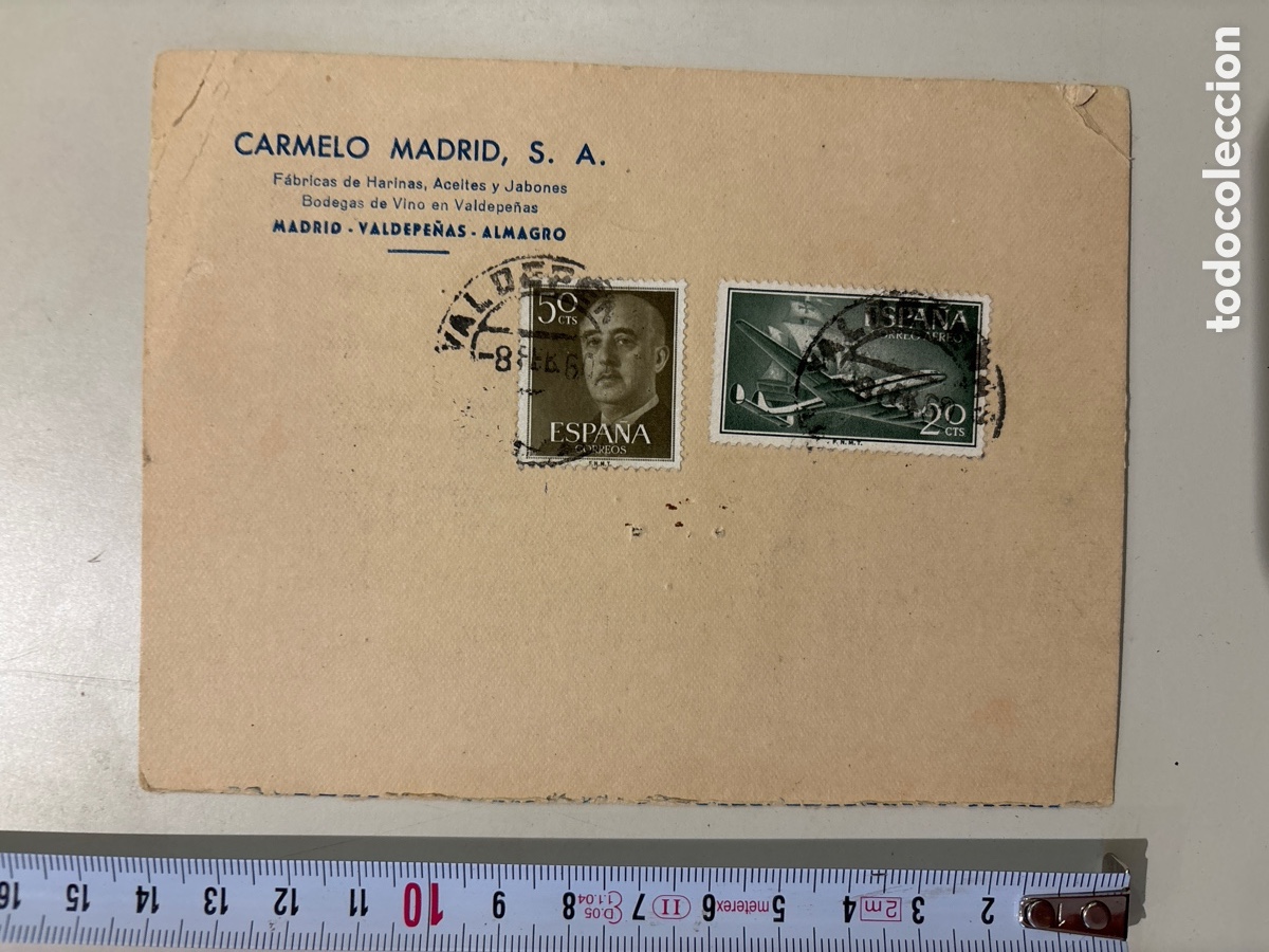 Otros Art&iacute;culos de Coleccionismo en Papel: CARMELO MADRID, S.A. F&Aacute;BRICA DE HARINAS, ACEITES Y JABONES. BODEGAS DE VINO EN VALDEPE&Ntilde;AS. MADRID, A