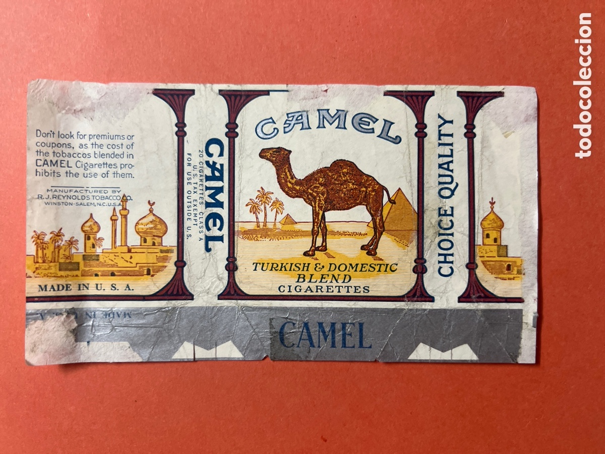 Collectionnisme Papier divers: HB139. ANTIGUO ENVOLTORIO TABACO - CAMEL. TURKISH & DOMESTIC BLEND . 20 CIGARETTES. MADE IN USA.