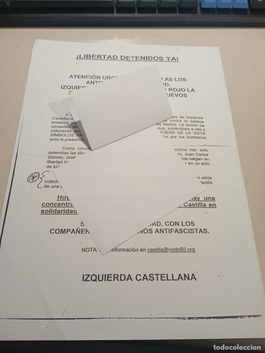 Otros Art&iacute;culos de Coleccionismo en Papel: FOTOCOPIA FLYER LIBERTAD DETENIDOS IZQUIERDA CASTELLANA REF. UR MES 3 D