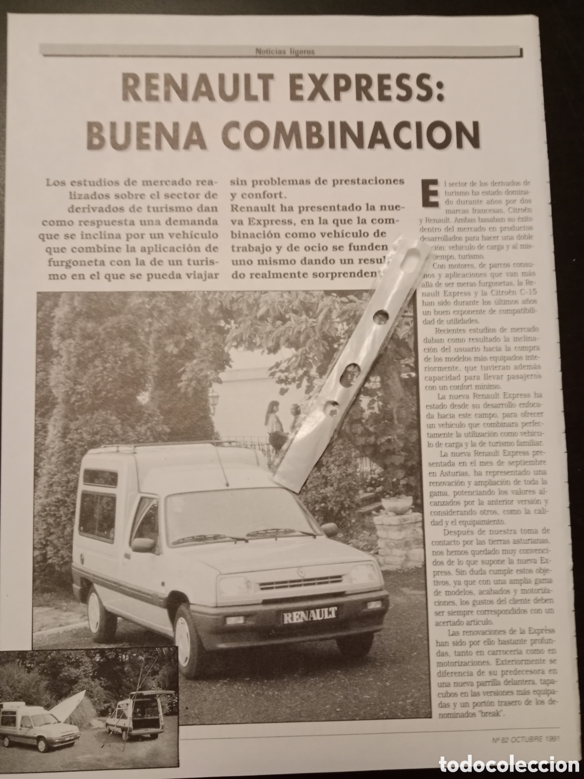 Otros Art&iacute;culos de Coleccionismo en Papel: Reportaje furgoneta Renault express de 1991