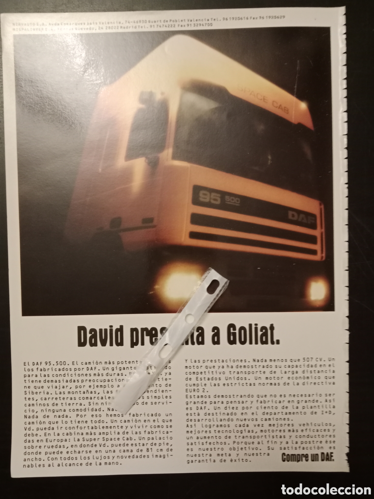 Outros artigos de papel: Publicidad cami&oacute;n daf 95.500 de 1994