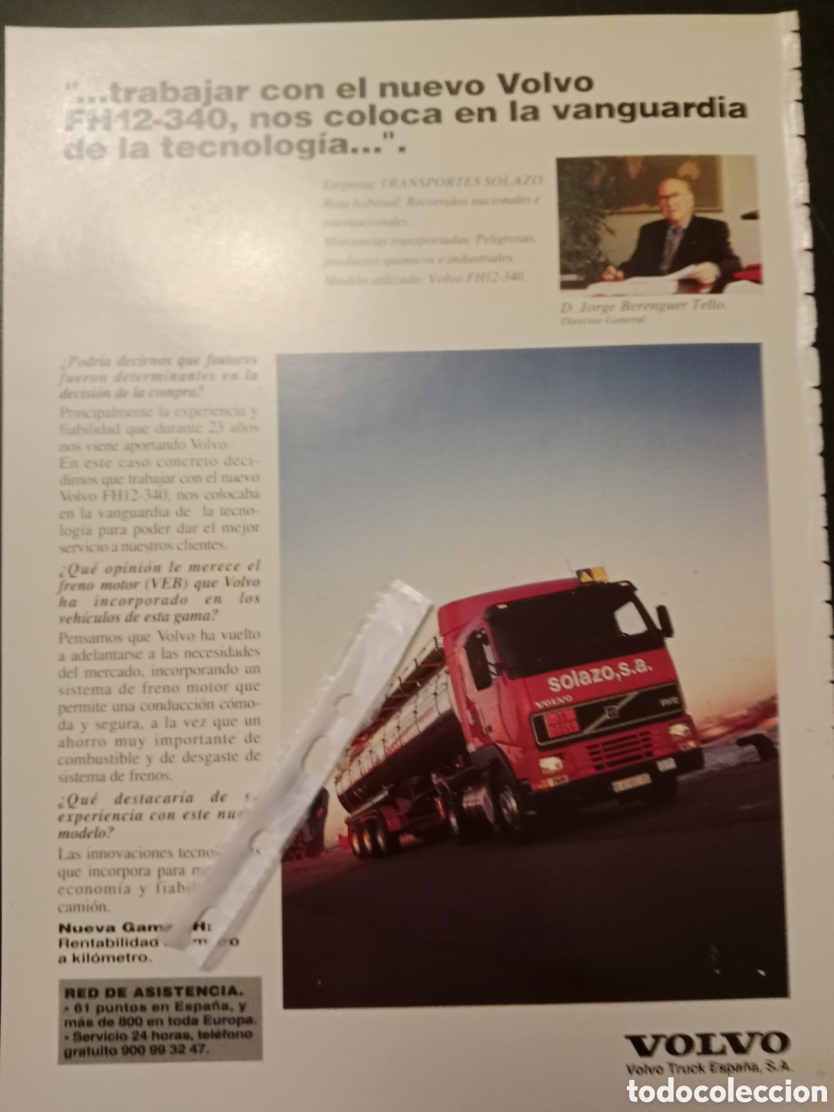 Outros artigos de papel: Publicidad cami&oacute;n volvo de 1995