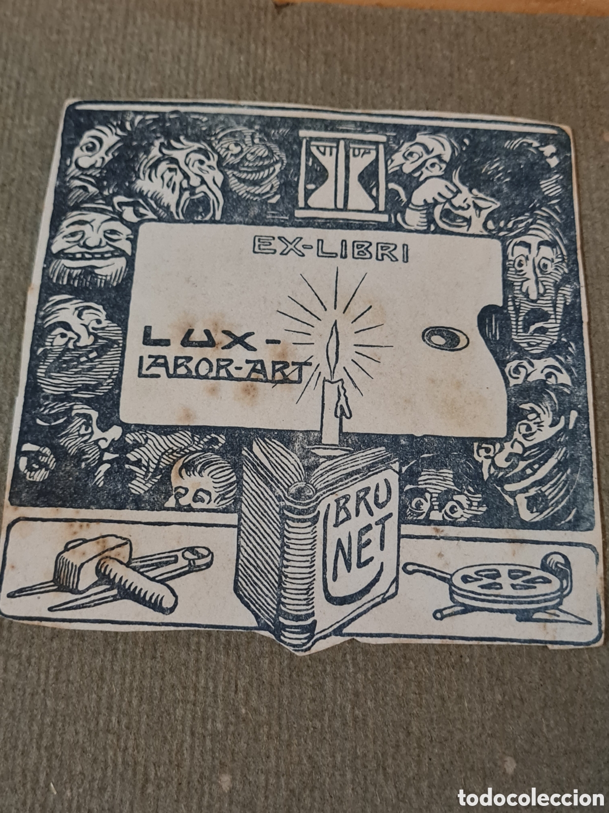 Otros art&iacute;culos de coleccionismo en papel: Ex-libris dibujante Brunet - Foto 2