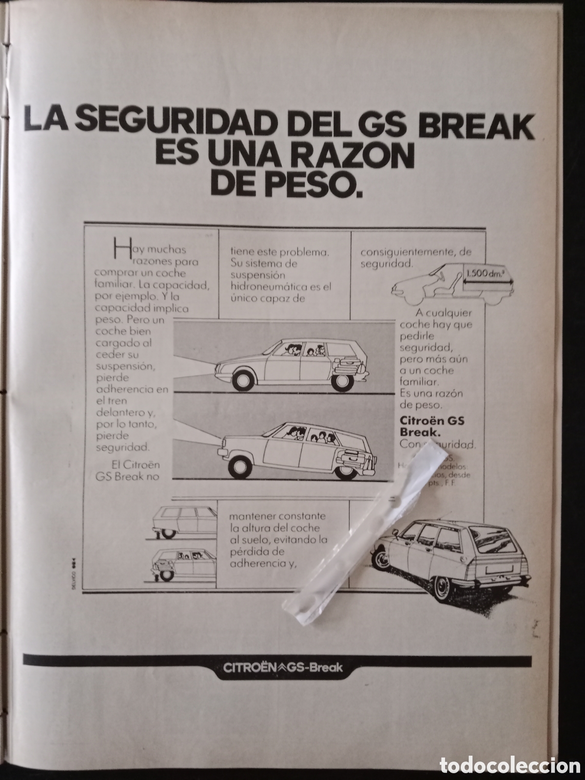 Otros Art&iacute;culos de Coleccionismo en Papel: Publicidad autom&oacute;vil Citroen gs break de 1978