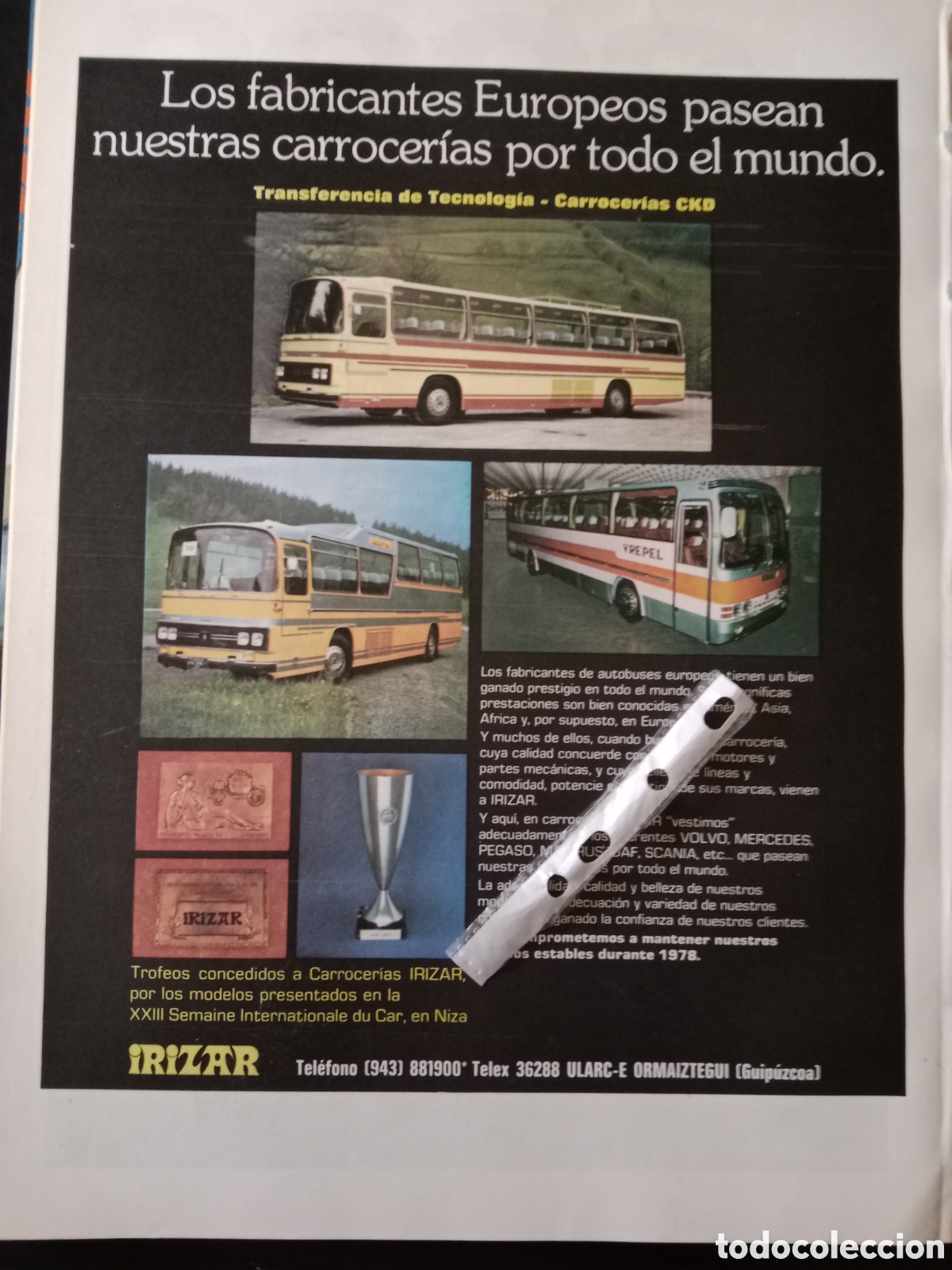 Outros artigos de papel: Publicidad carrocer&iacute;as autobuses autocar irizar de 1978