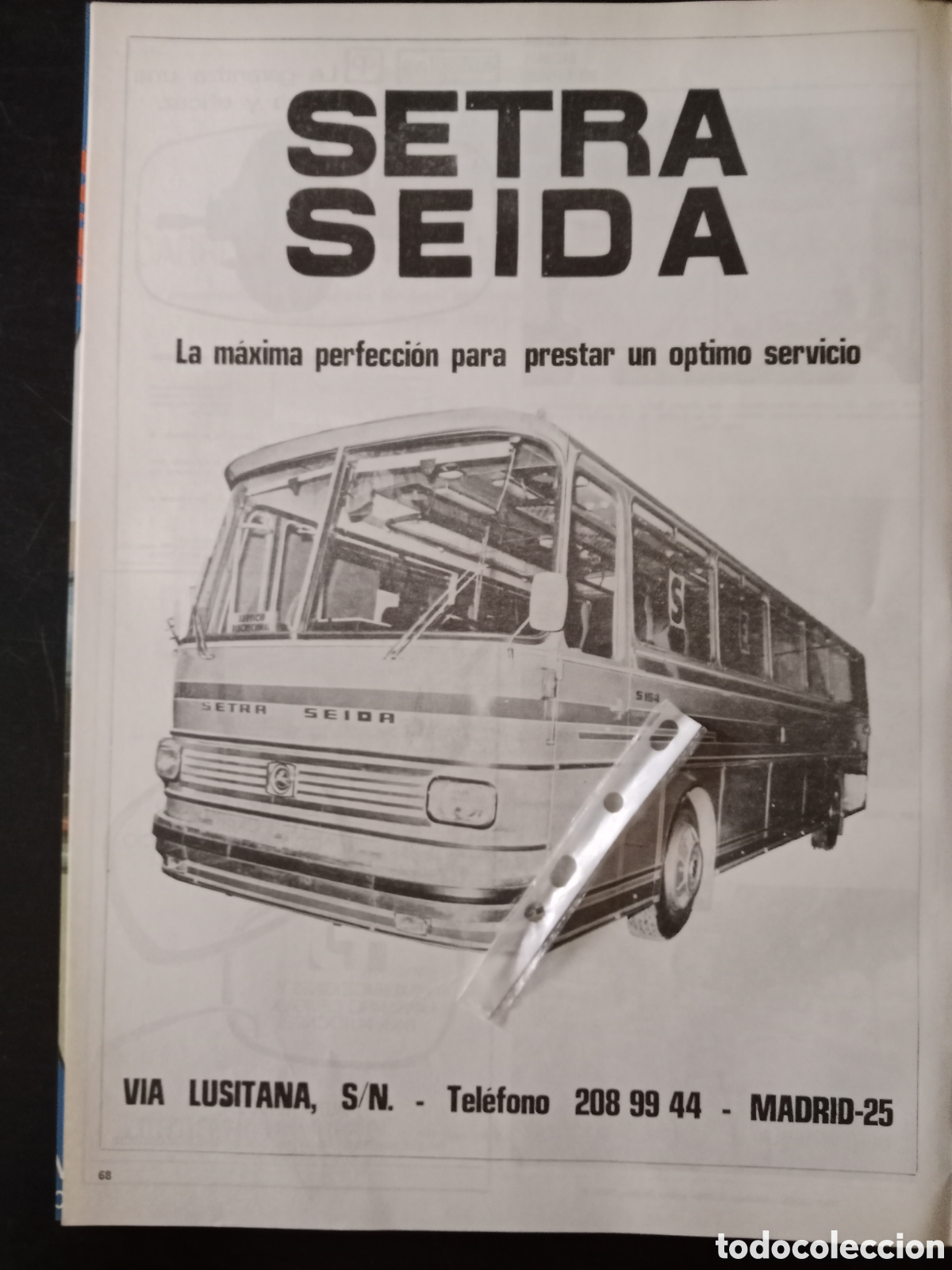 Otros Art&iacute;culos de Coleccionismo en Papel: Publicidad carrocer&iacute;as autobuses setra seida de 1978 Pegaso