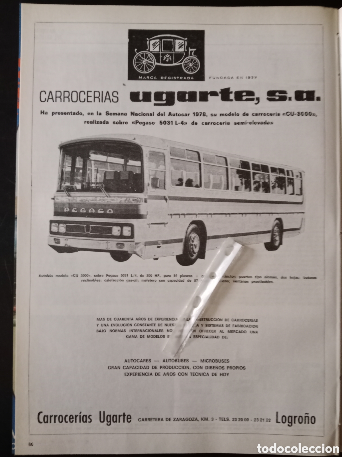 Paper Collecting Others: Publicidad carrocer&iacute;as autobus Ugarte de 1978