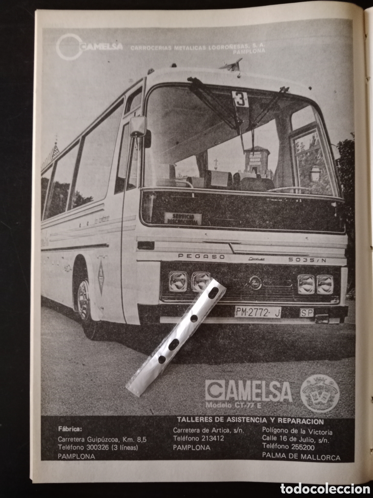 Otros Art&iacute;culos de Coleccionismo en Papel: Publicidad carrocer&iacute;as calmesa de 1978 autocar autob&uacute;s Pegaso