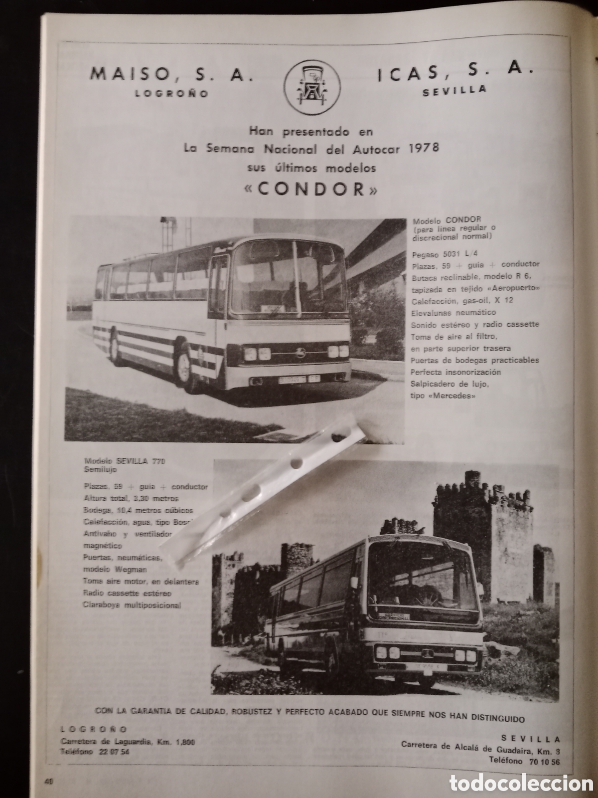 Paper Collecting Others: Publicidad autob&uacute;s autocar carrocer&iacute;as maiso icas de 1978