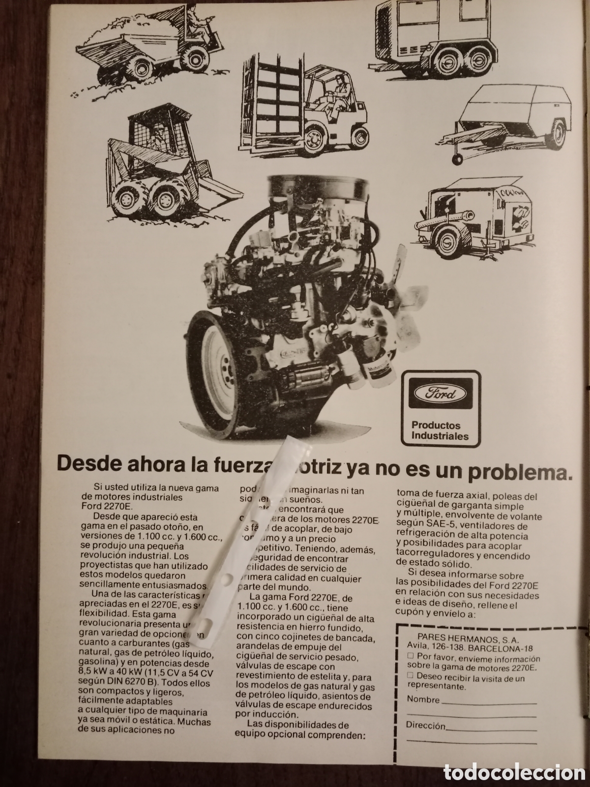 Paper Collecting Others: Publicidad motores industriales Ford de 1978