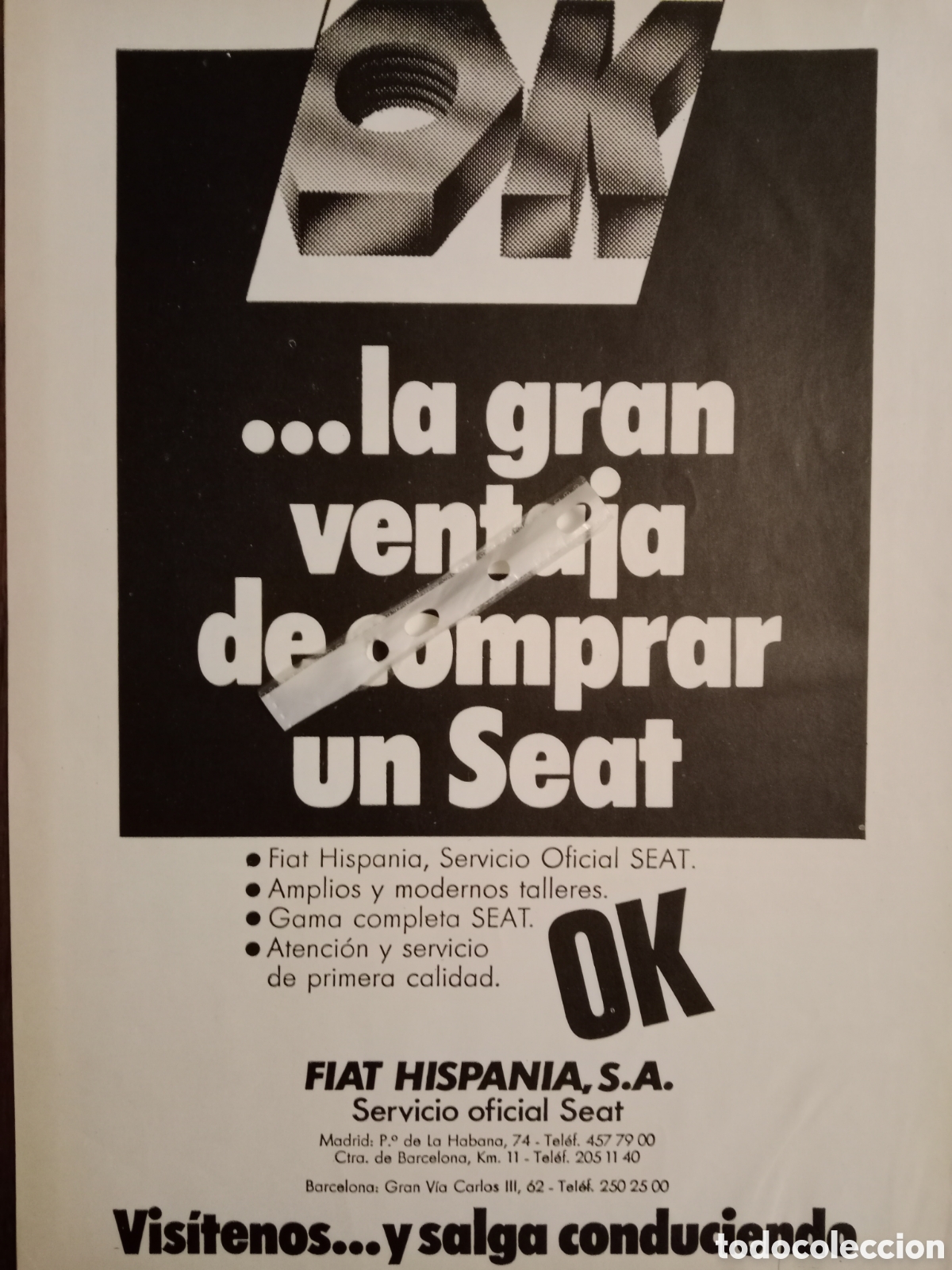 Otros Art&iacute;culos de Coleccionismo en Papel: Publicidad Fiat hispania de 1977 Seat
