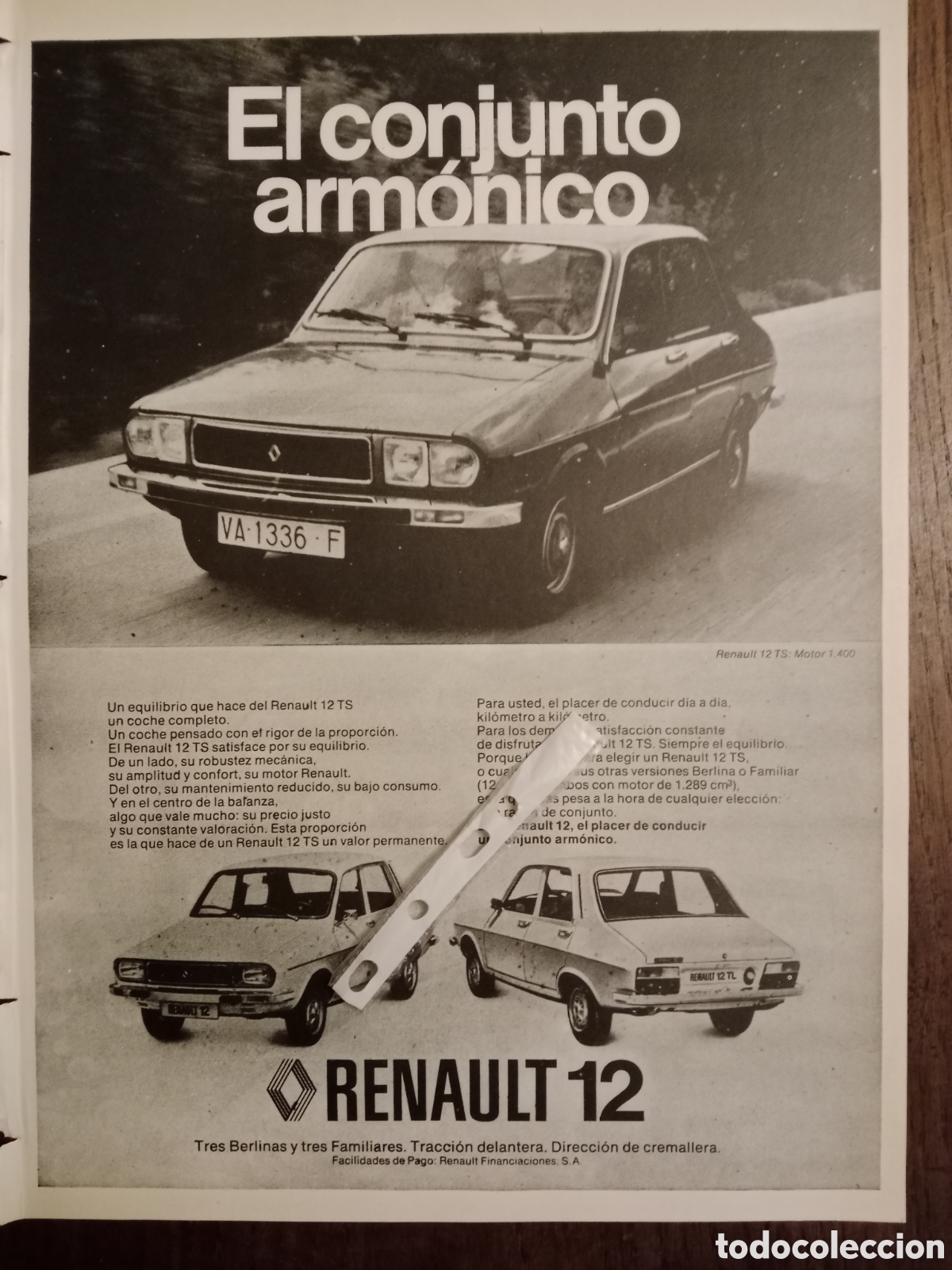 Otros Art&iacute;culos de Coleccionismo en Papel: Publicidad autom&oacute;vil Renault 12 de 1977