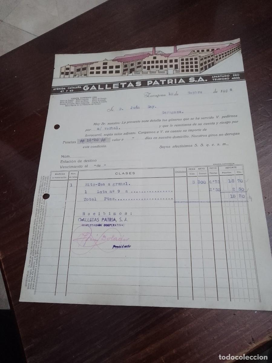 Otros art&iacute;culos de coleccionismo en papel: Galletas patria avenida Catalu&ntilde;a Zaragoza a&ntilde;os 30