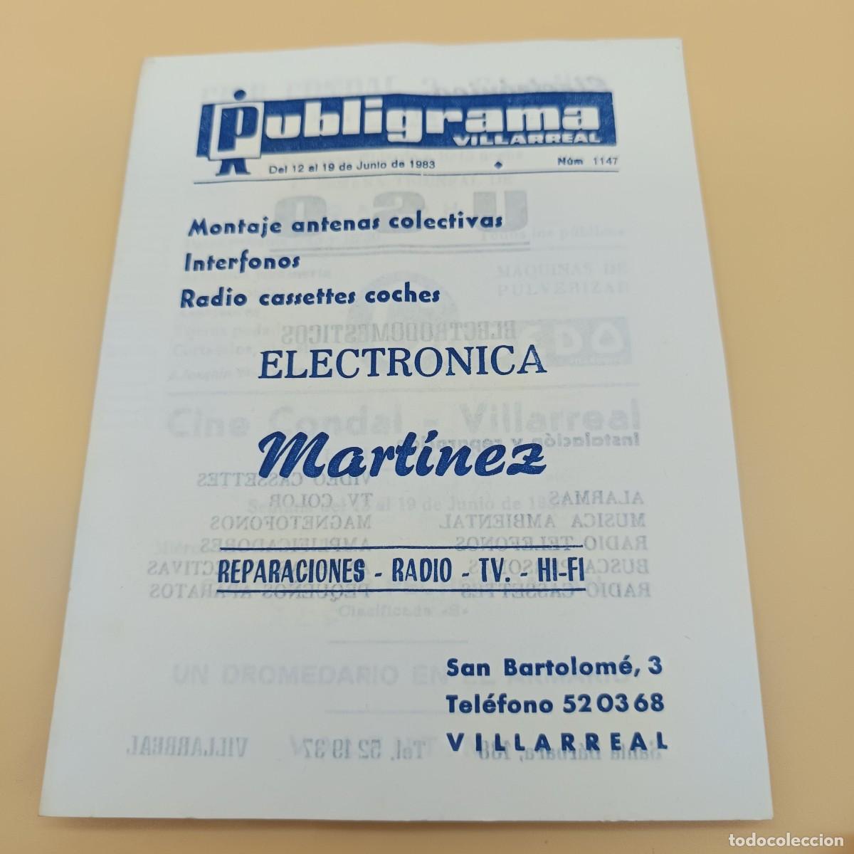 Sammelleidenschaft Andere Papierartikel: PUBLIGRAMA VILLARREAL A&Ntilde;O 1983 N.1147