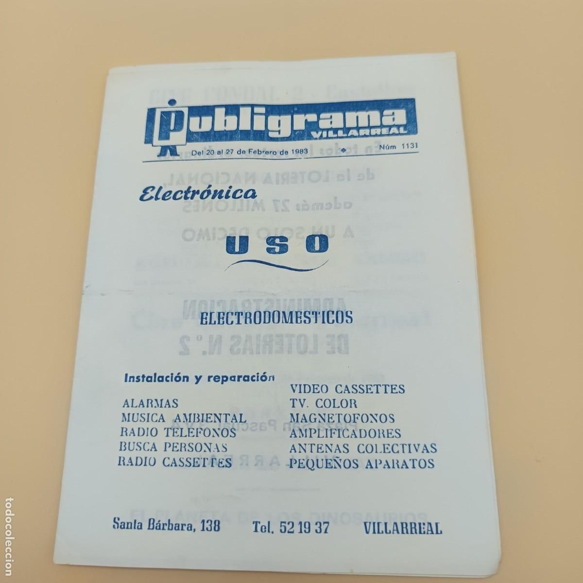 Sammelleidenschaft Andere Papierartikel: PUBLIGRAMA VILLARREAL A&Ntilde;O 1983 N.1131