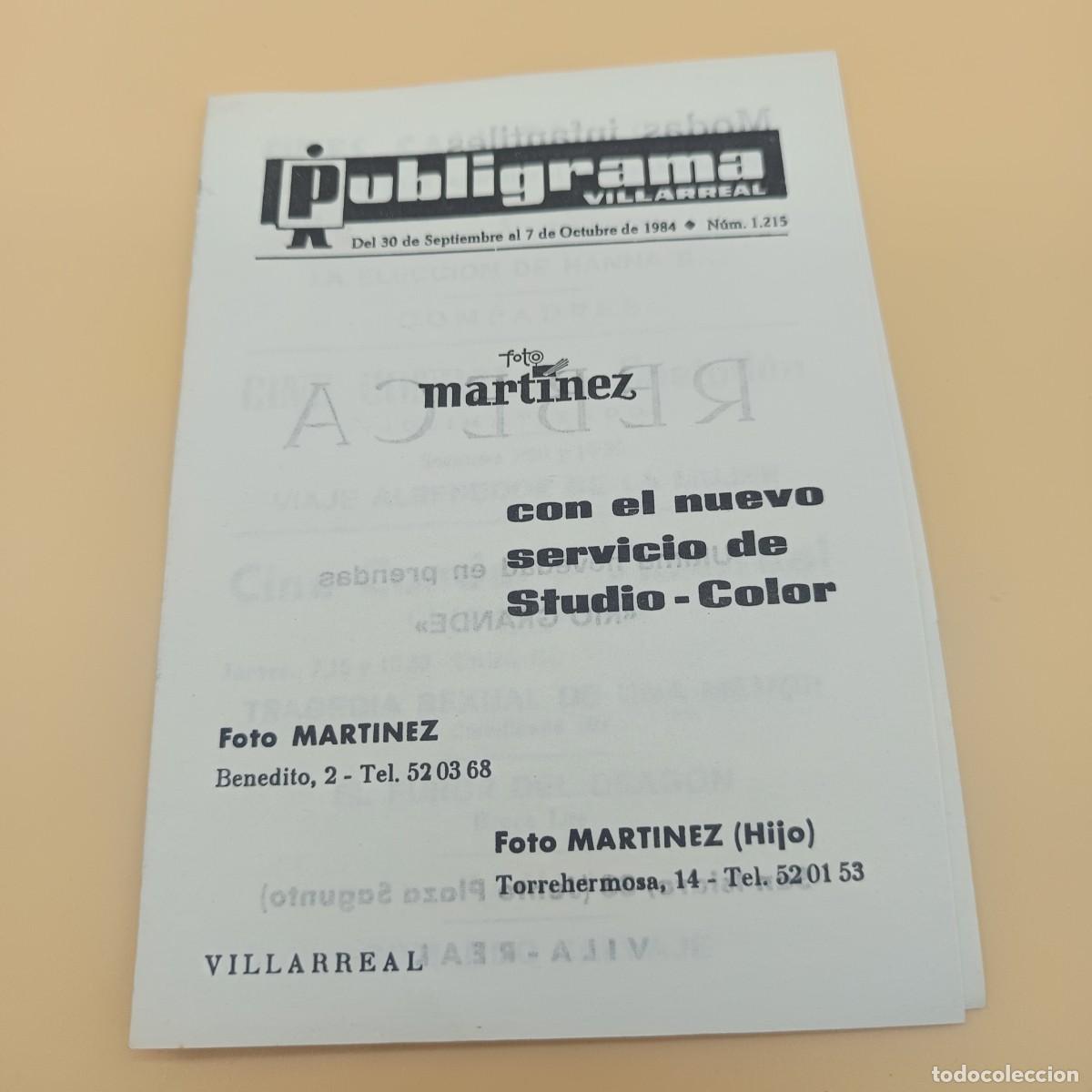 Sammelleidenschaft Andere Papierartikel: PUBLIGRAMA VILLARREAL A&Ntilde;O 1984 N.1215