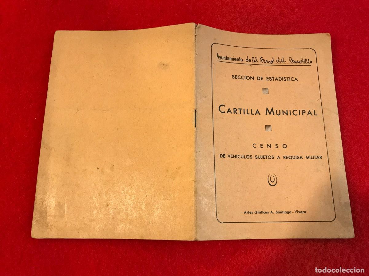 Collectionnisme Papier divers: CARTILLA MUNICIPAL, CENSO DE VEH&Iacute;CULOS SUJETOS A REQUISA MILITAR. FERROL. 1959