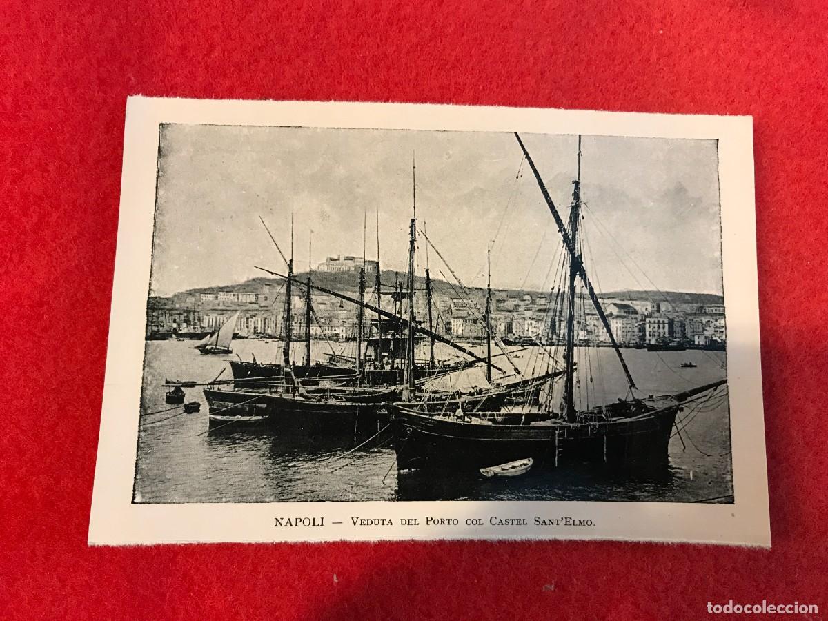 Sammelleidenschaft Andere Papierartikel: IMAGEN EN PAPEL. 16 X 11 CM. NAPOLI-NAPOL&Eacute;S. VEDUTA DEL PORTO COL CASTEL SANT'ELMO