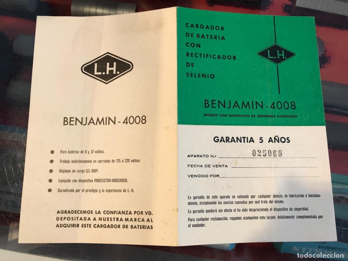 Collectionnisme Papier divers: CARGADOR DE BATER&Iacute;A CON RECTIFICADOR DE SELENIO. BENJAMIN 4008. 22 X 17CM