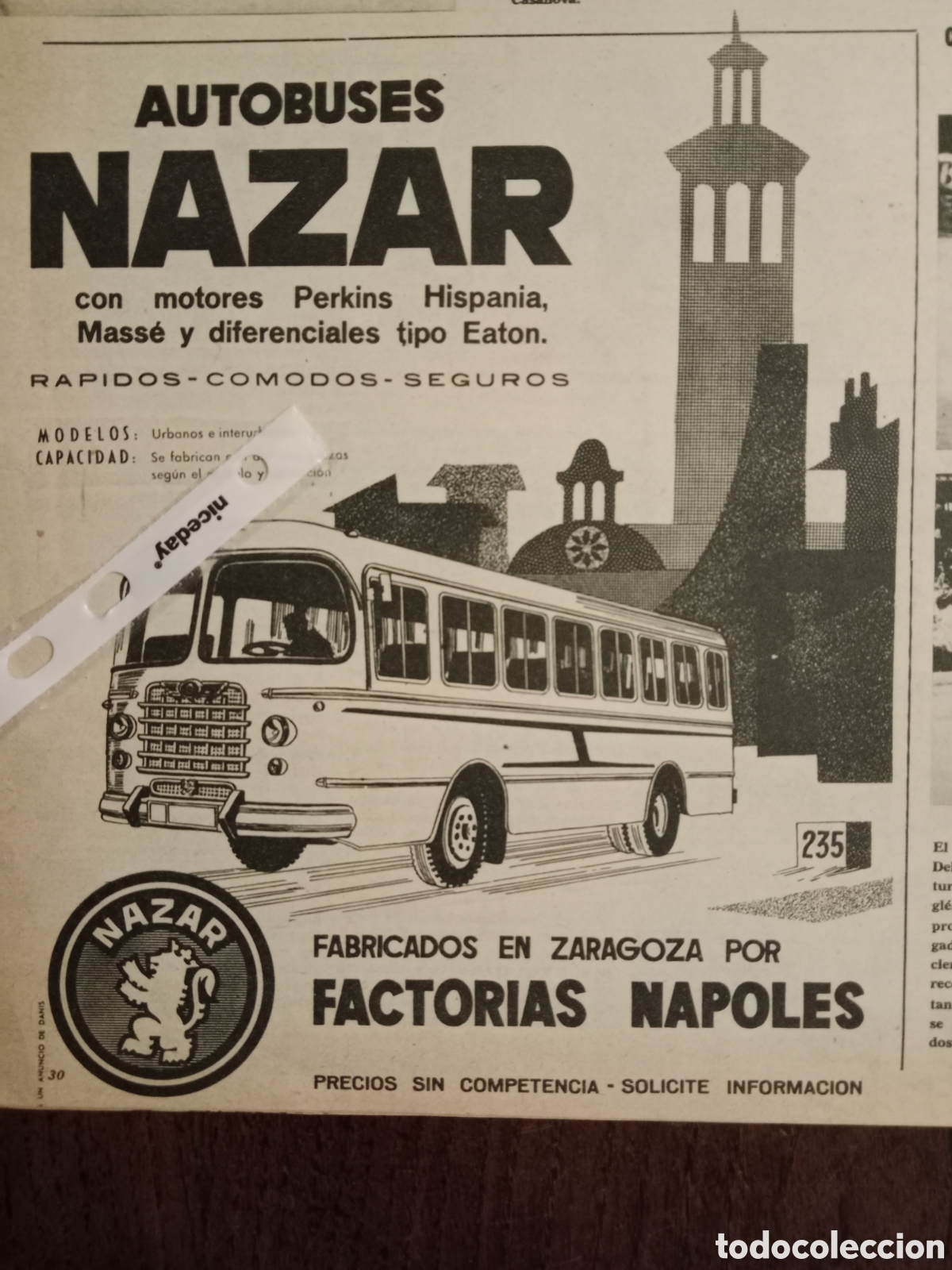 Paper Collecting Others: Publicidad autobuses nazar factor&iacute;as N&aacute;poles de 1962