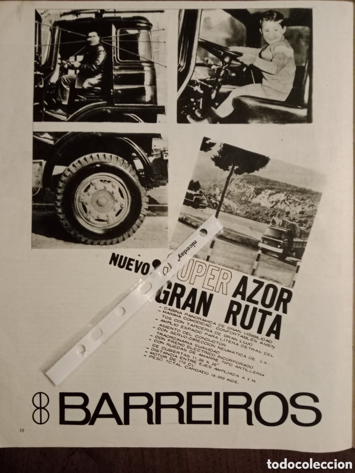 Paper Collecting Others: Publicidad cami&oacute;n Barreiros super azor gran ruta de 1965
