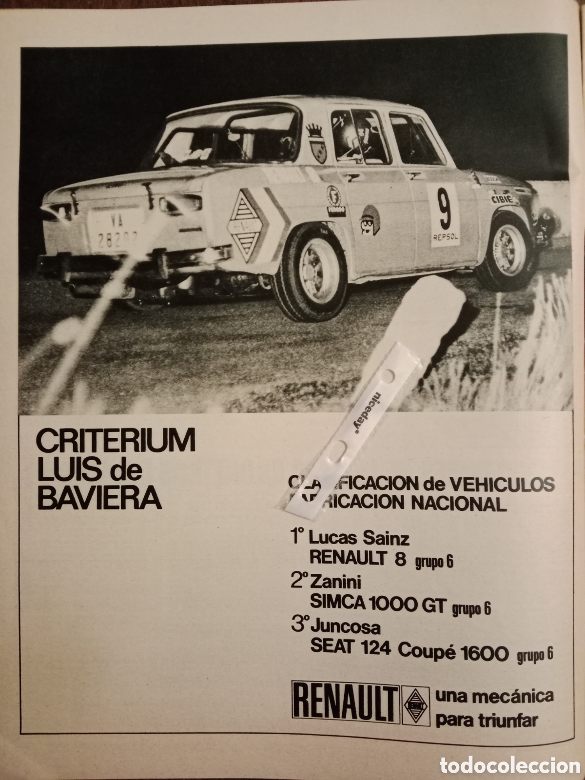 Otros Art&iacute;culos de Coleccionismo en Papel: Publicidad autom&oacute;vil Renault 8 de 1971