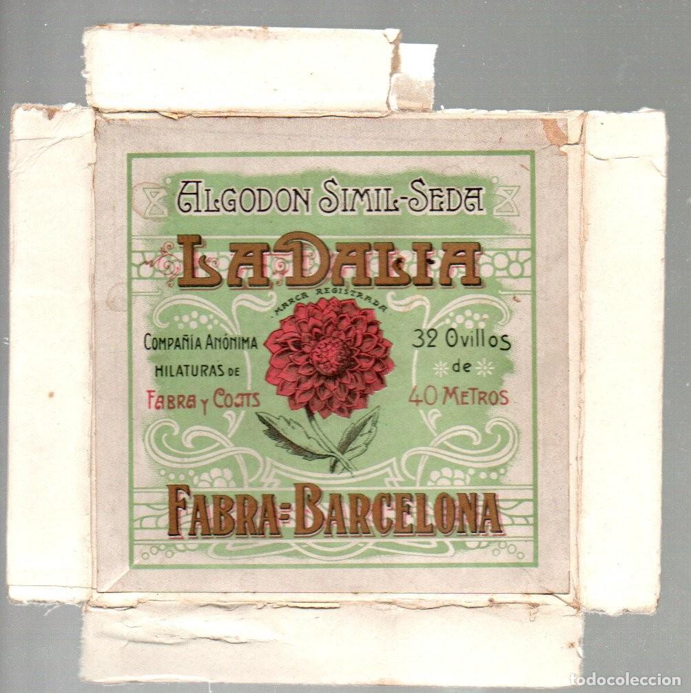 Otros art&iacute;culos de coleccionismo en papel: ANTIGUA TAPA DE CARTON, ALGODON SIMIL-SEDA LA DALIA, FABRA Y COATS BARCELONA. 16 X 16 CM.