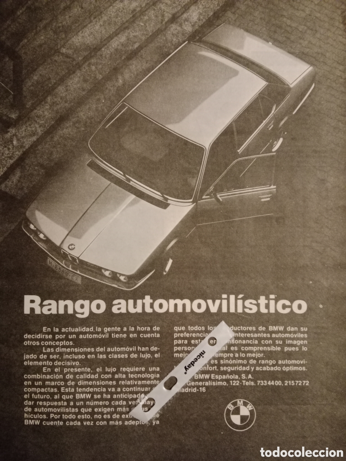 Otros Art&iacute;culos de Coleccionismo en Papel: Publicidad autom&oacute;vil BMW de 1980