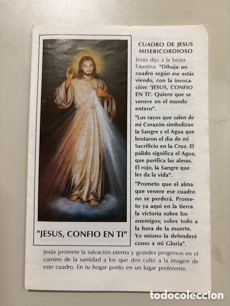 Otros Art&iacute;culos de Coleccionismo en Papel: JES&Uacute;S CONF&Iacute;O EN TI. CUADRO DE JESUS MISERICORDIOSO. ORIGEN DE ESTA DEVOCI&Oacute;N. PALABRAS DE JESUS A SOR