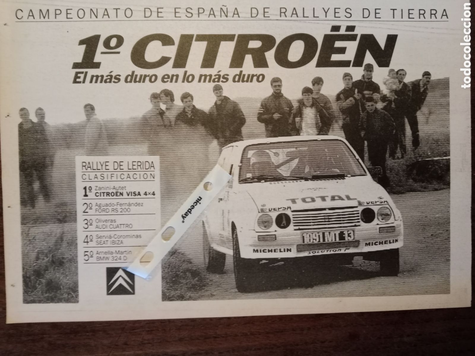 Otros Art&iacute;culos de Coleccionismo en Papel: Publicidad autom&oacute;vil Citroen visa de 1987