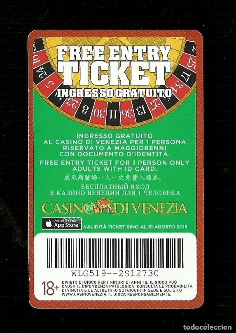 Otros Art&iacute;culos de Coleccionismo en Papel: Biglietto di Ingresso - Casin&ograve; di Venezia - Gratuito