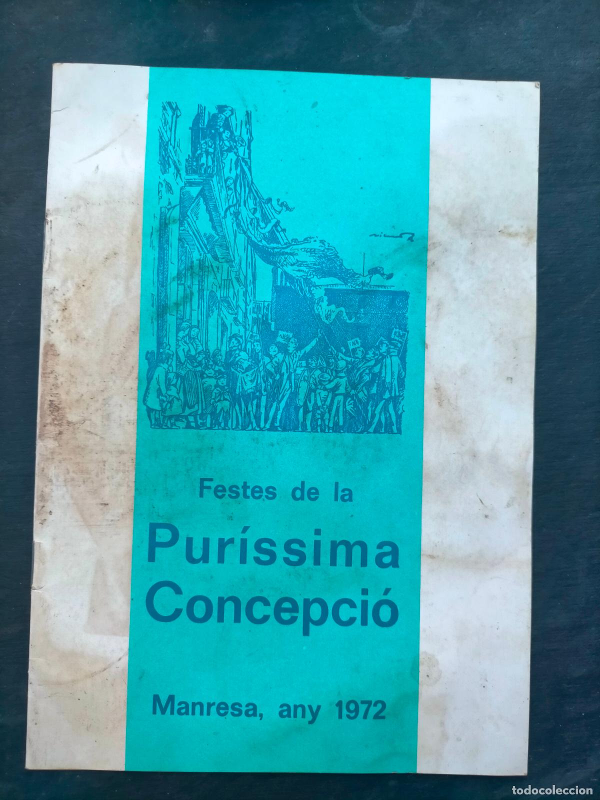 Outros artigos de papel: Festes de la Pur&iacute;ssima Concepci&oacute; Manresa any 1972 programa festivitat se&ntilde;or
