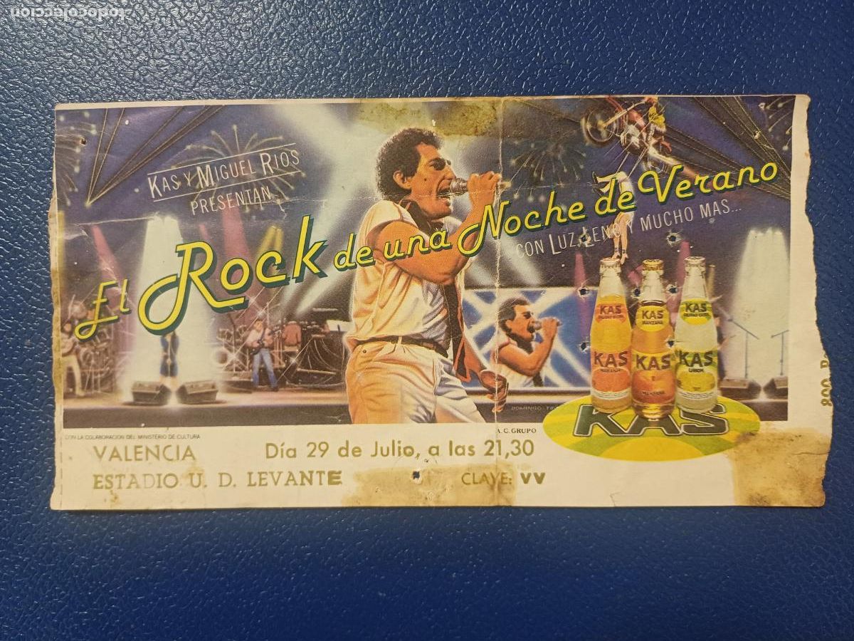 Otros Art&iacute;culos de Coleccionismo en Papel: ENTRADA ORIGINAL CONCIERTO MIGUEL RIOS EL ROCK DE UNA NOCHE DE VERANO 1983 ESTADIO LEVANTE VALENCIA