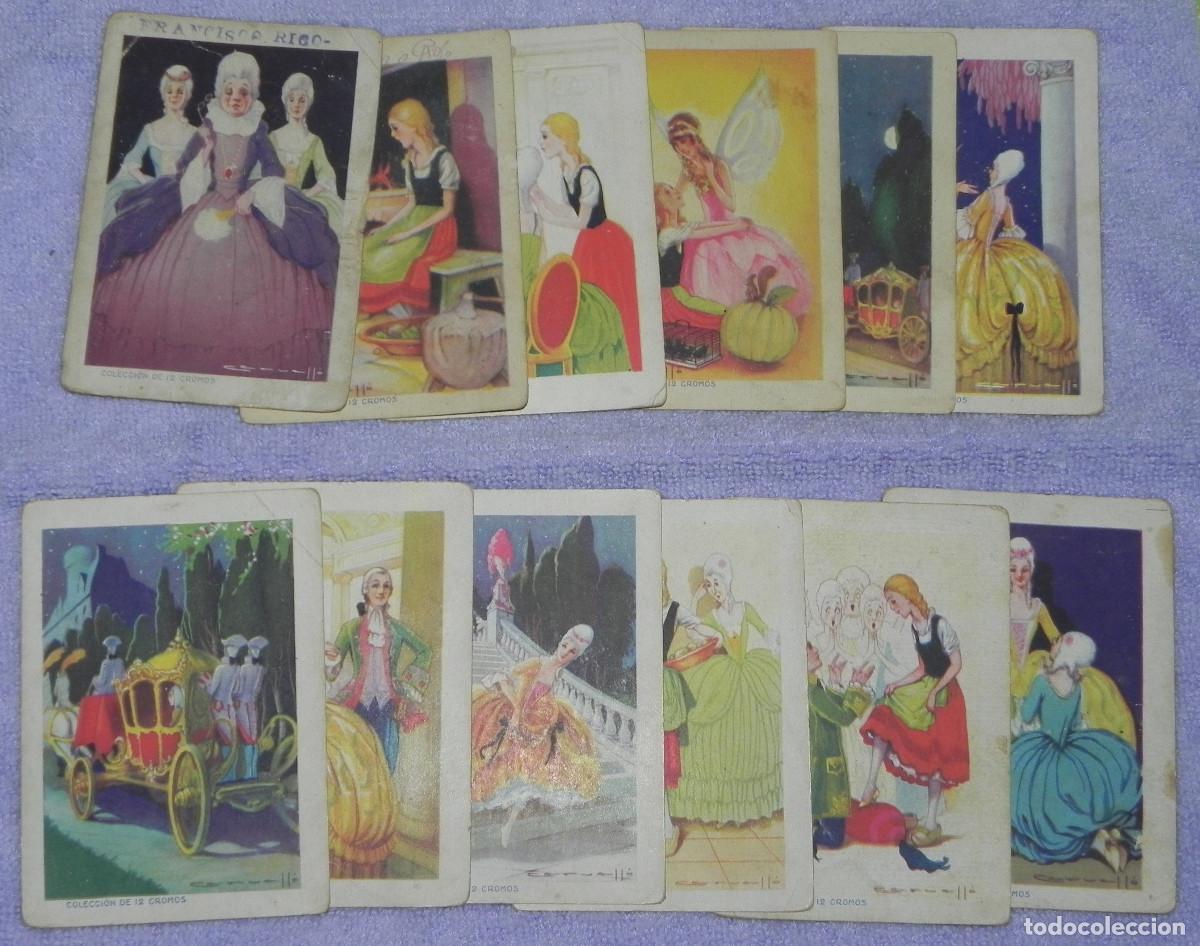 Otros art&iacute;culos de coleccionismo en papel: Cuento Completo de La Cenicienta en Cromos - Colecci&oacute;n Completa de Cromos Antiguos - 12 Cromos.