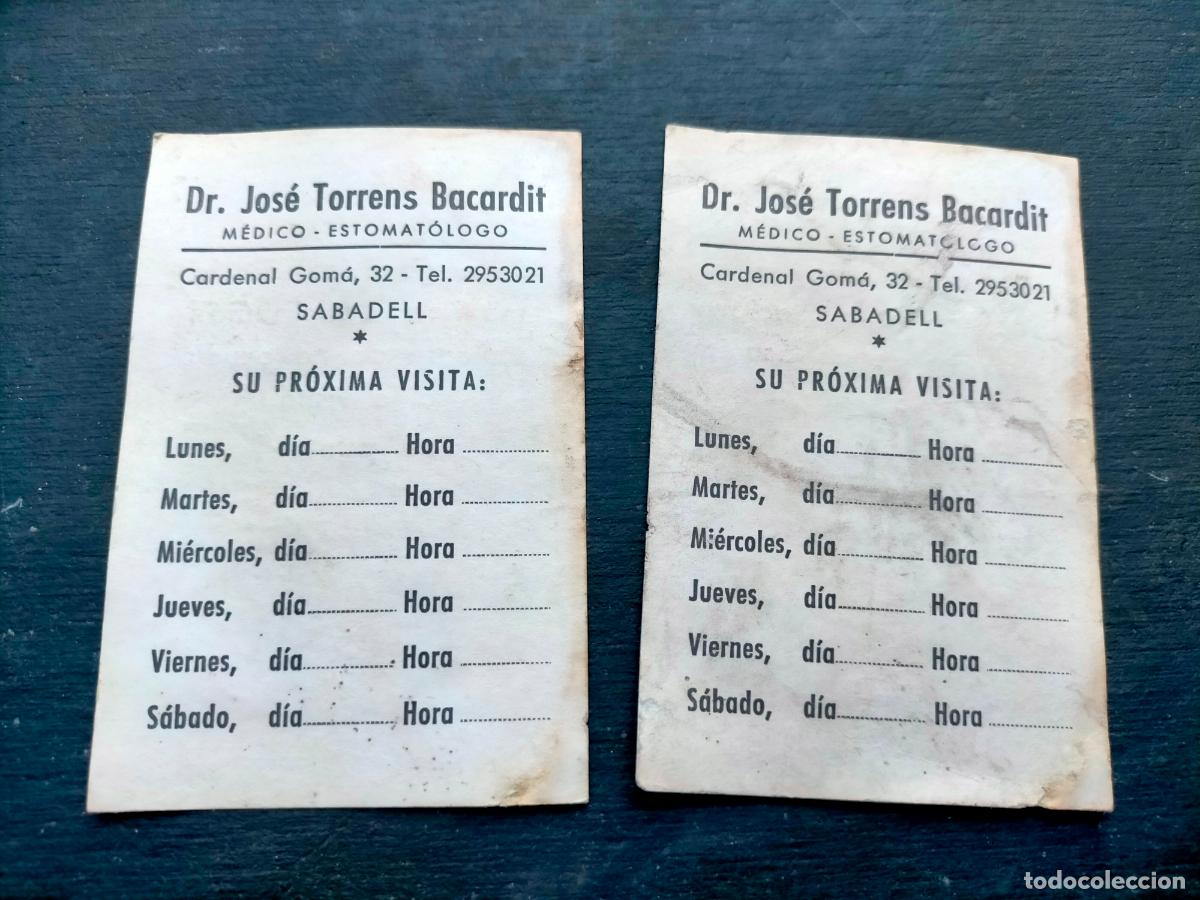 Paper Collecting Others: Jos&eacute; Torrens Bacardit m&eacute;dico estomat&oacute;logo Cardenal Gom&aacute; 22 Sabadell tarjetas de visita sea puntual