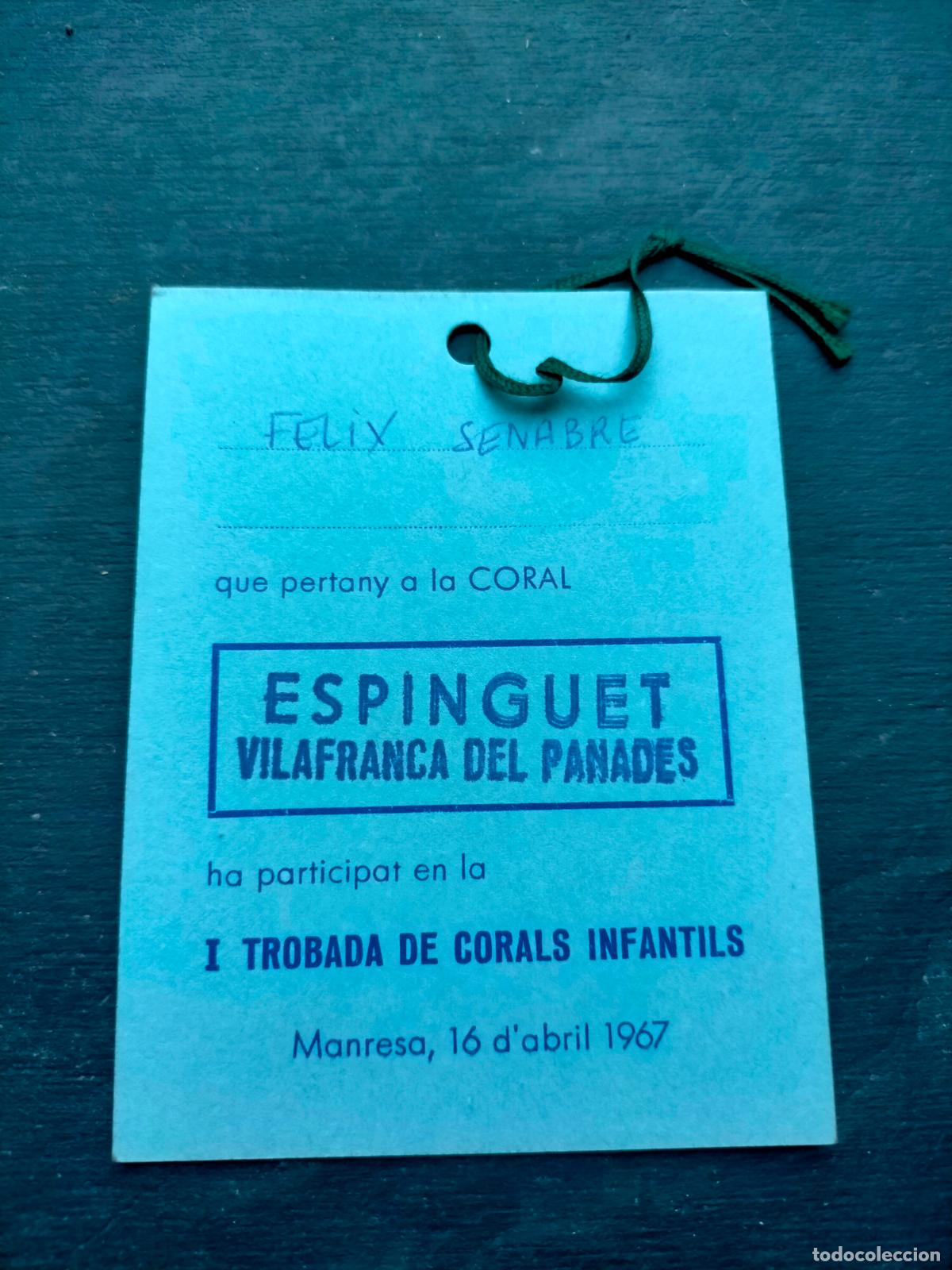 Otros Art&iacute;culos de Coleccionismo en Papel: Tarjeta Felix Senabre Coral Espinguet Vilafranca del Panades I trobada Corals infantils 1967 Manresa