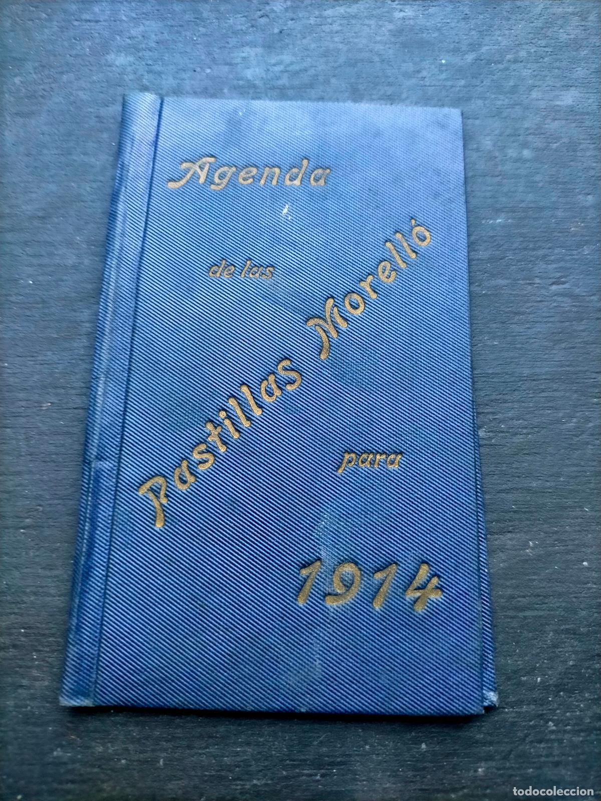 Sammelleidenschaft Andere Papierartikel: Funda exterior de Agenda de las pastillas Morell&oacute; para 1914 antigua